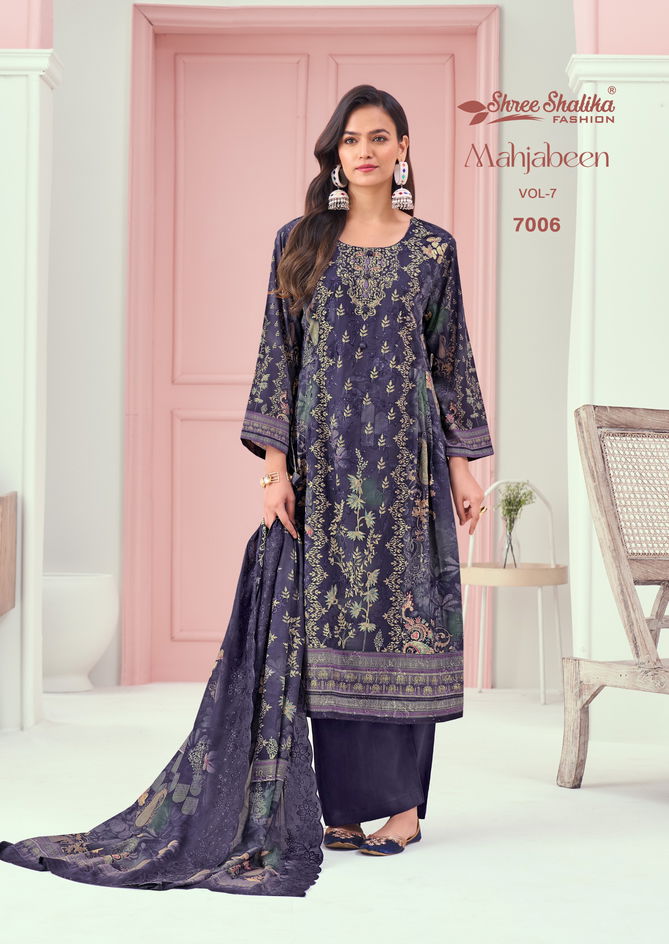 Mahajbeen Vol 7 By Shree Shalika Printed Lawn Cotton Dress Material Wholesale Online
